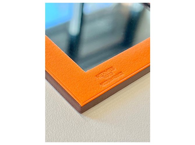 Hermès leather bag mirror New Box Orange - view 4
