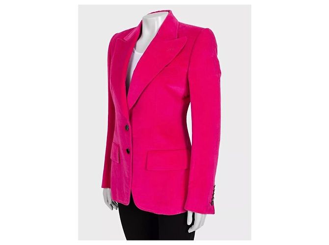 Blazer aderente in velluto rosa Tom Ford - IT40/S usato - vista 2