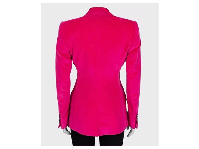 Blazer aderente in velluto rosa Tom Ford - IT40/S usato - vista 3