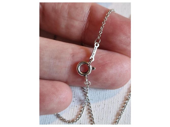 Tiffany & Co Paloma Picasso Silberhalskette mit Perlenanhänger Weiß Silber Hardware - Ansicht 6