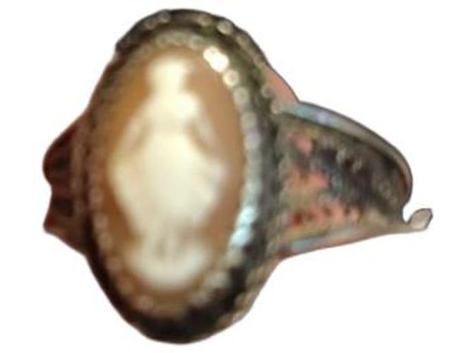 Autre Marque Bague Cameo Vintage Marron Blanc - vue 2