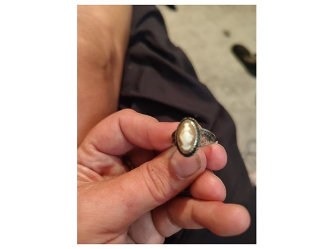 Autre Marque Bague Cameo Vintage Marron Blanc - vue 5