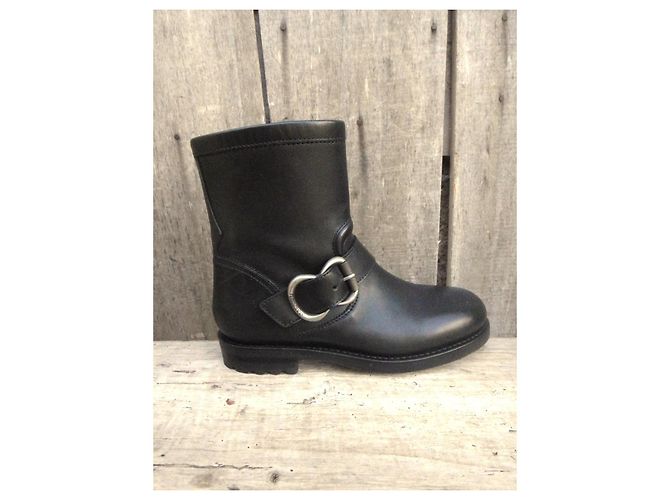 Free Lance Botines de cuero negros con hebilla - vista 12