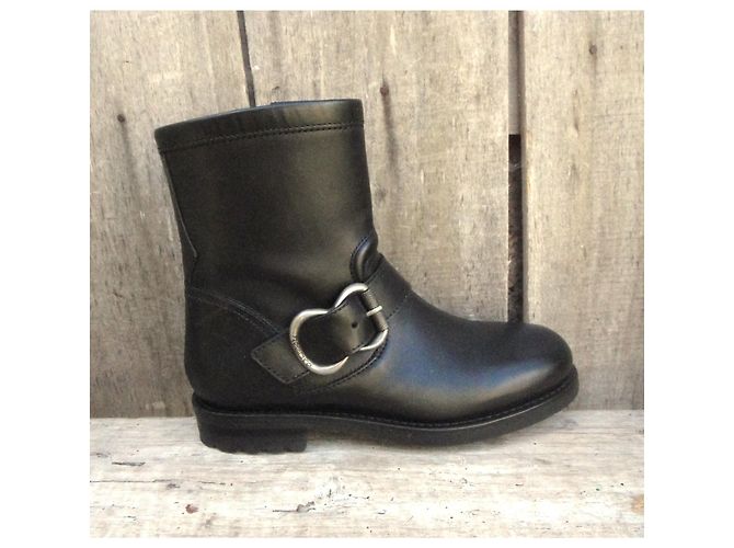 Free Lance Botines de cuero negros con hebilla - vista 2