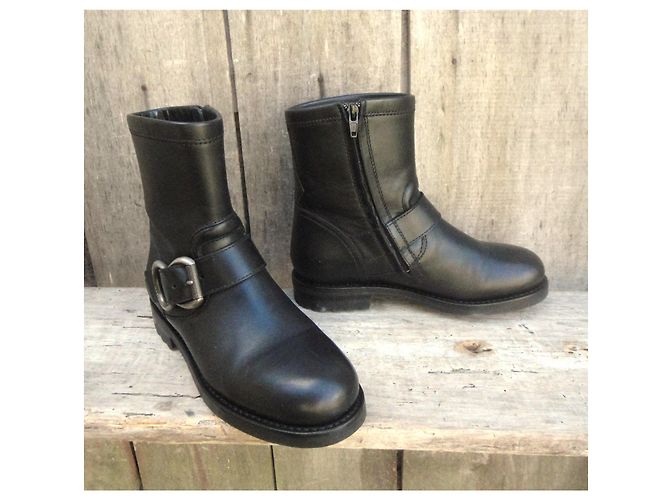 Free Lance Botines de cuero negros con hebilla - vista 3