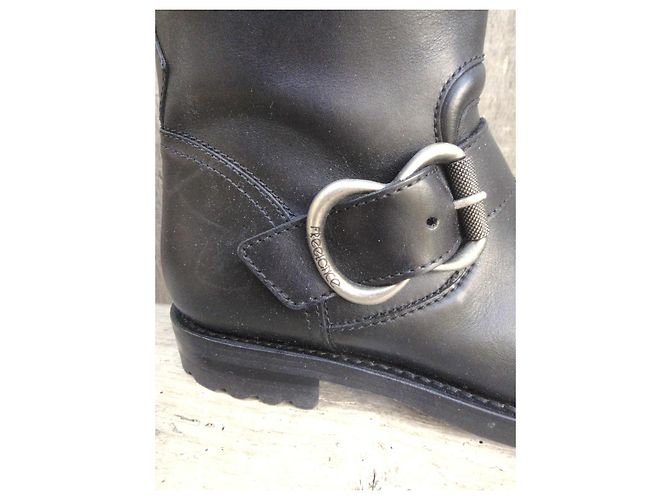 Free Lance Botines de cuero negros con hebilla - vista 5