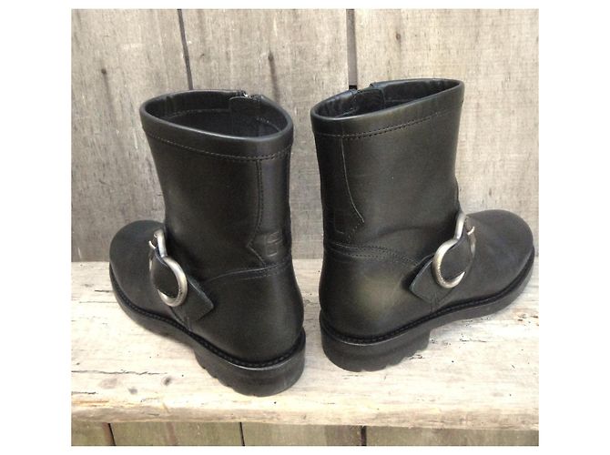 Free Lance Botines de cuero negros con hebilla - vista 7