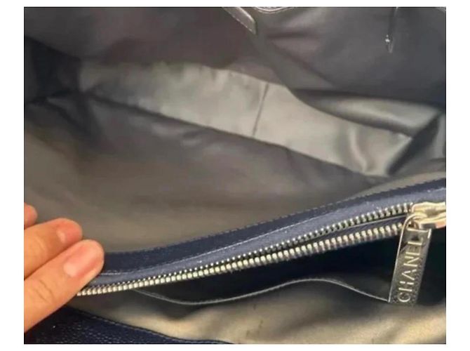 Borsa Tote Chanel Grand Shopping Blu scuro - vista 7