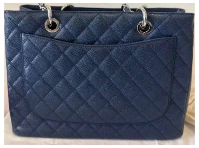 Borsa Tote Chanel Grand Shopping Blu scuro - vista 9