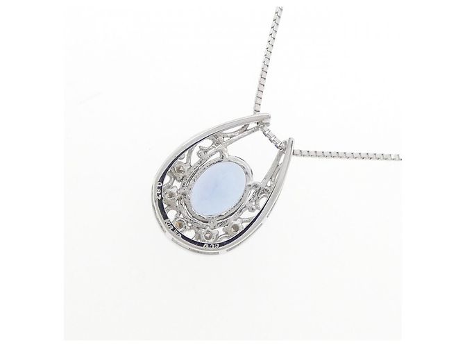 Autre Marque Collana in oro bianco Au750, tanzanite e diamante Argento - vista 4