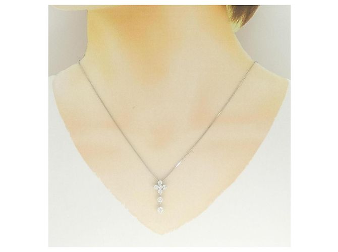 Autre Marque Collana a fiore in platino e diamanti Argento - vista 6