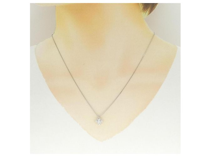 Autre Marque Collana a fiore in platino e diamanti Argento - vista 6