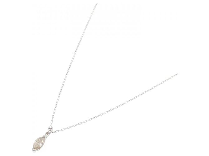 Autre Marque Platinum Diamond Necklace Silvery - view 2