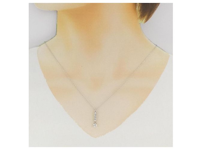 Autre Marque Collana con Diamanti Pt900/Pt850 Argento - vista 6
