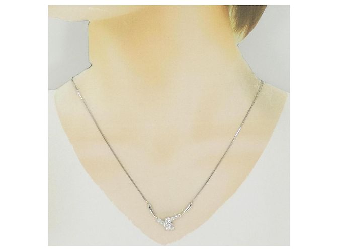 Autre Marque Collana di Diamanti Pt900 Pt850 Argento - vista 6