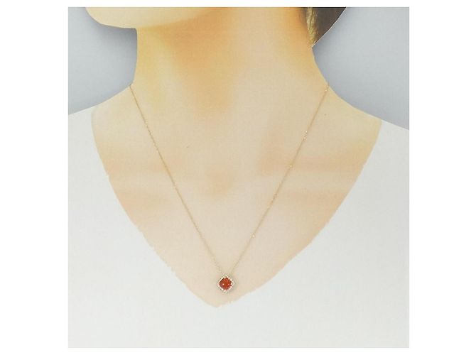 Autre Marque Collar de Ágata y Diamante Au750 Rosa - vista 6
