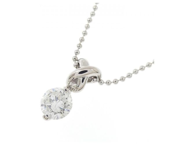 Autre Marque Platin-Diamant-Halskette Silber - Ansicht 3