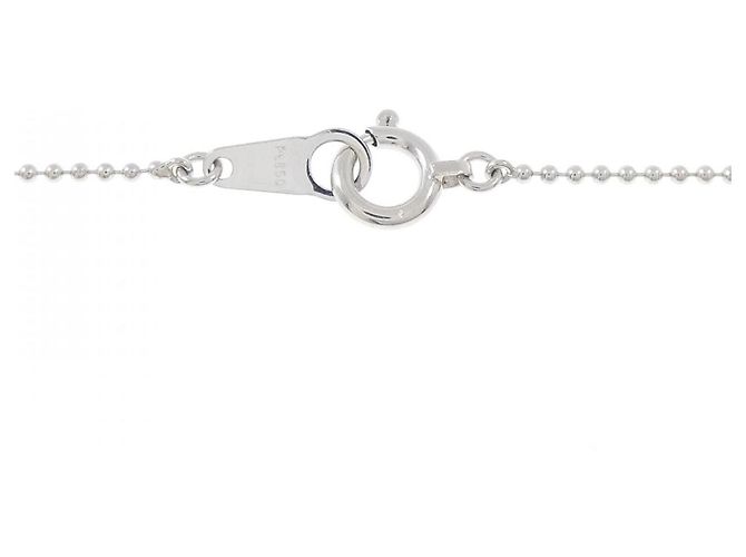 Autre Marque Platin-Diamant-Halskette Silber - Ansicht 5