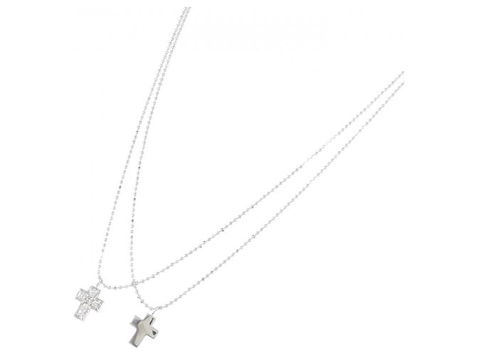 Autre Marque Collana con Croce di Diamanti Au750 Argento - vista 2