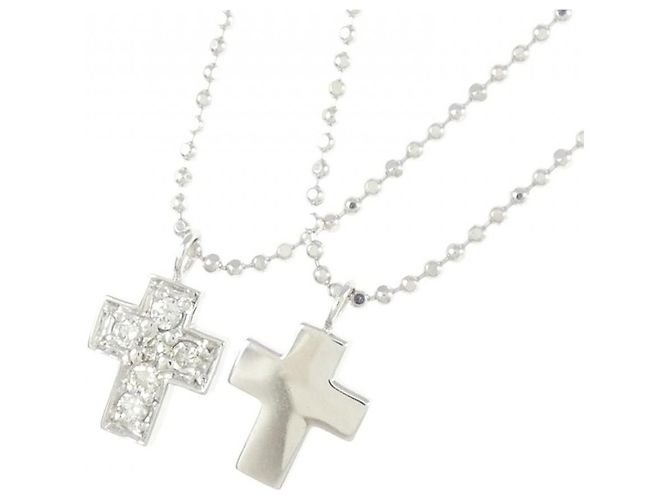 Autre Marque Collana con Croce di Diamanti Au750 Argento - vista 3