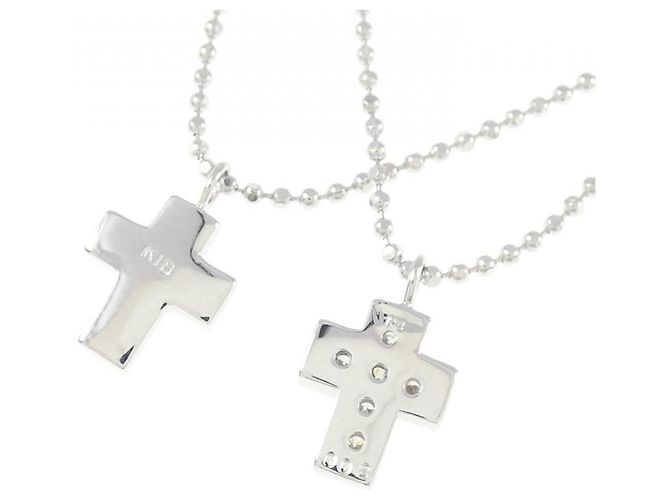 Autre Marque Collana con Croce di Diamanti Au750 Argento - vista 4
