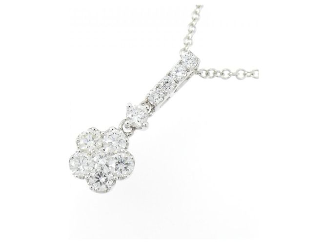Autre Marque Collana Flower in Diamanti Au750 Argento - vista 3