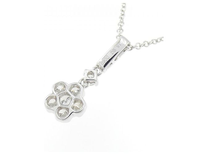 Autre Marque Collana Flower in Diamanti Au750 Argento - vista 5