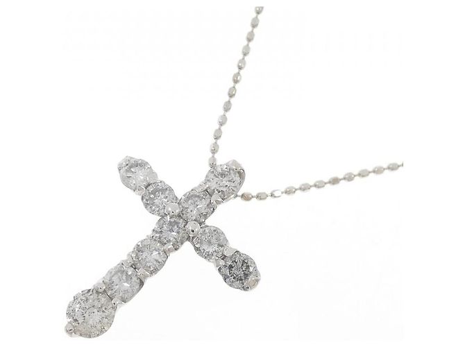 Autre Marque Collana in oro bianco Pt900 Au750 e diamanti Argento - vista 3