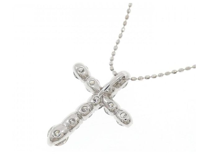 Autre Marque Collana in oro bianco Pt900 Au750 e diamanti Argento - vista 4