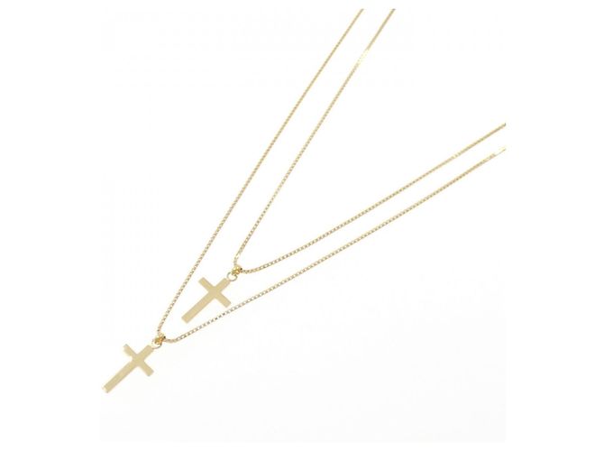 Autre Marque Collana con Croce Au750 D'oro - vista 2