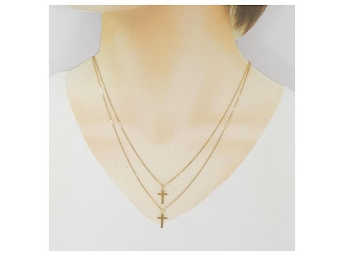 Autre Marque Collana con Croce Au750 D'oro - vista 5