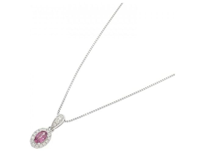 Autre Marque Collana in Spinello e Diamante Pt950/Pt850 Argento - vista 2