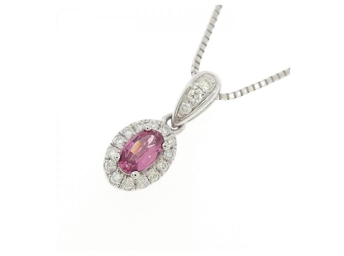 Autre Marque Collana in Spinello e Diamante Pt950/Pt850 Argento - vista 3