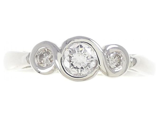 Autre Marque Pt900 Platin Diamantring Silber - Ansicht 2