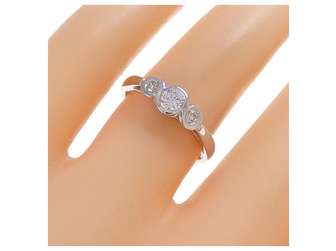 Autre Marque Pt900 Platin Diamantring Silber - Ansicht 5
