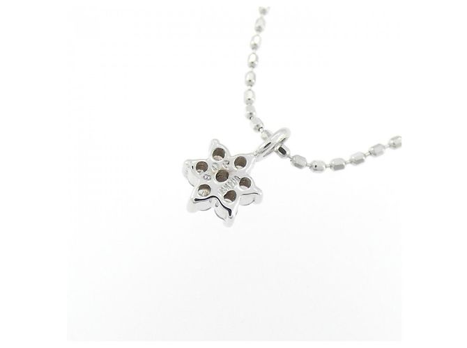Autre Marque Collana a Fiore in Oro Bianco K14 e Diamanti Argento - vista 4
