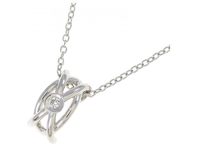 Autre Marque Collana con Diamanti Pt950 Pt850 Argento - vista 3