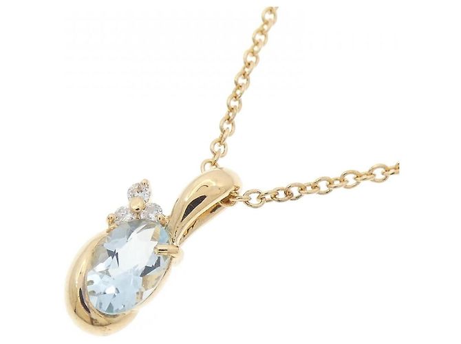 Autre Marque Collana in Acquamarina e Diamanti Au750 D'oro - vista 3