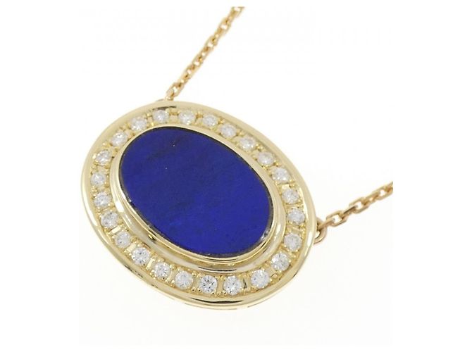 Autre Marque Collana in Lapis Lazuli e Diamanti K14YG K18YG Blu - vista 3