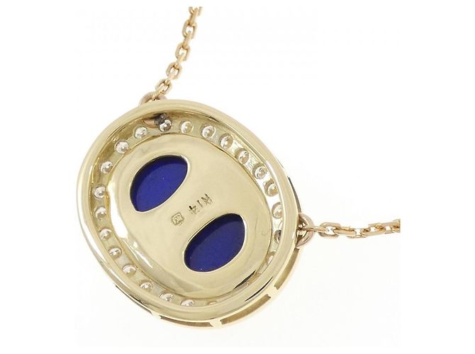 Autre Marque Collana in Lapis Lazuli e Diamanti K14YG K18YG Blu - vista 4