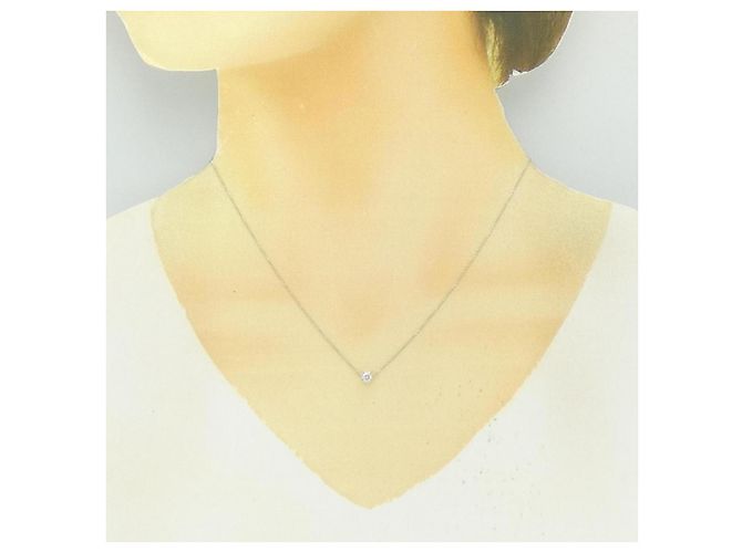 Autre Marque PT900 Solitär-Diamantkette Silber - Ansicht 6