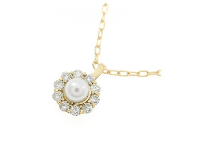 Autre Marque Collana con perle Akoya e diamanti Au750 D'oro - vista 3