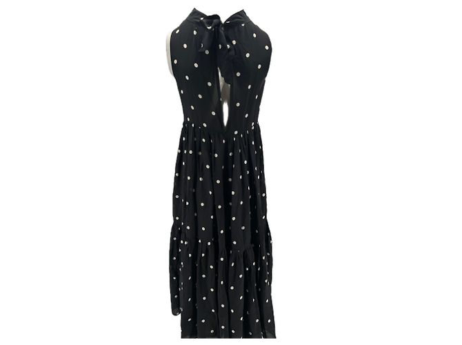 Autre Marque ASCENO Kleid mit Punkten Schwarz - Ansicht 2