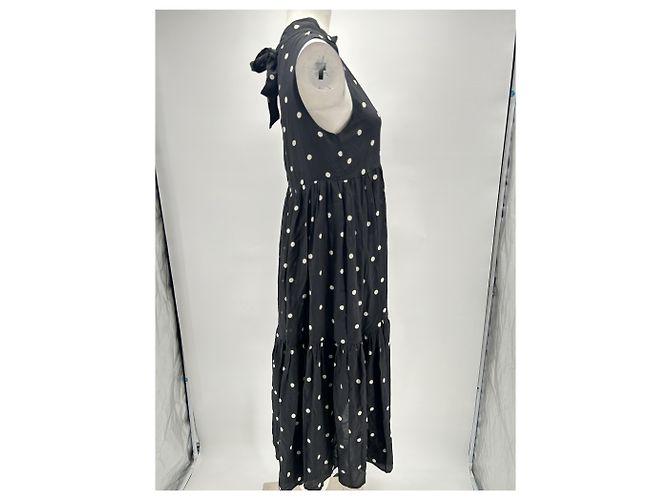 Autre Marque ASCENO Kleid mit Punkten Schwarz - Ansicht 3