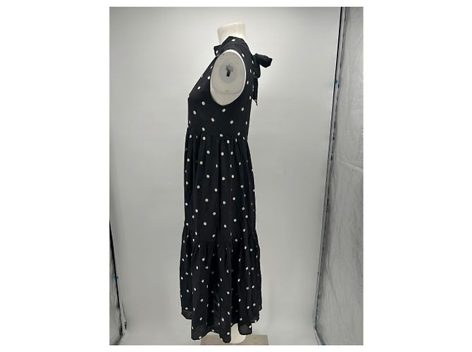 Autre Marque ASCENO Kleid mit Punkten Schwarz - Ansicht 4