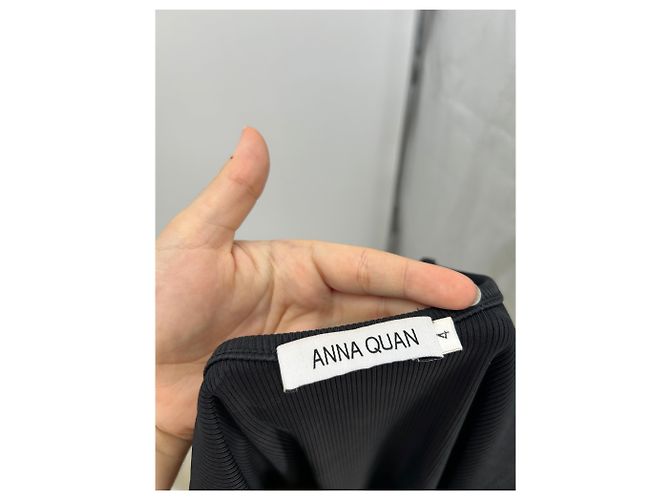 Autre Marque Vestido palabra de honor ANNA QUAN de algodón blanco - vista 5