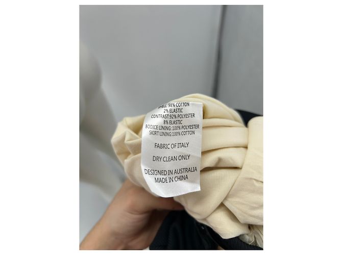 Autre Marque Vestido palabra de honor ANNA QUAN de algodón blanco - vista 6