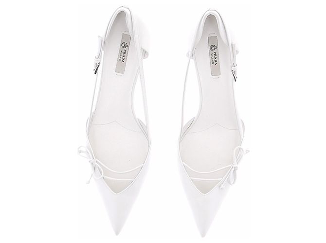 Zapatos slingback Prada de piel blanca talla 40 Blanco - vista 4