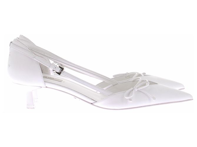 Zapatos slingback Prada de piel blanca talla 40 Blanco - vista 6