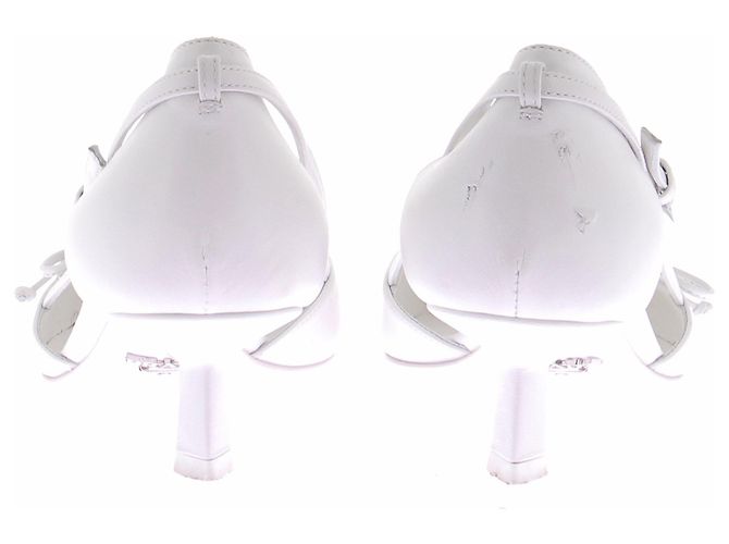 Zapatos slingback Prada de piel blanca talla 40 Blanco - vista 7